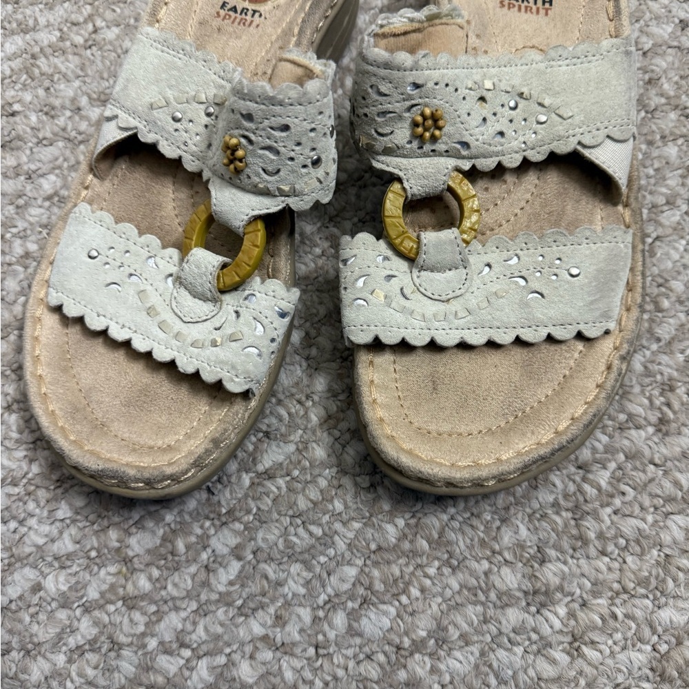 Earth Spirit Womens Opal Suede Slingback Sandals Size 6 leather - Picture 2 of 8